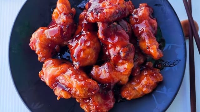 Crispy Beef in Sweet Chili Sauce (gf).